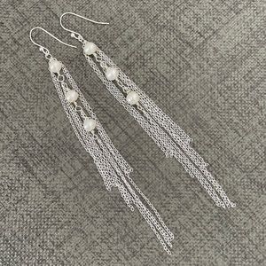 NWT Cultured Freshwater Natural Pearl Sterling Silver Earrings